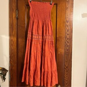 Strapless boho dress